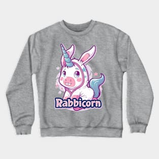 Cute Rabbicorn Unicorn Dressed like Easter Rabbit Cartoon Crewneck Sweatshirt